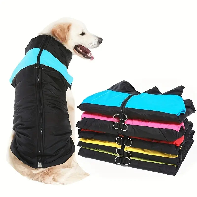 Cappotto impermeabile per cani con cerniera posteriore