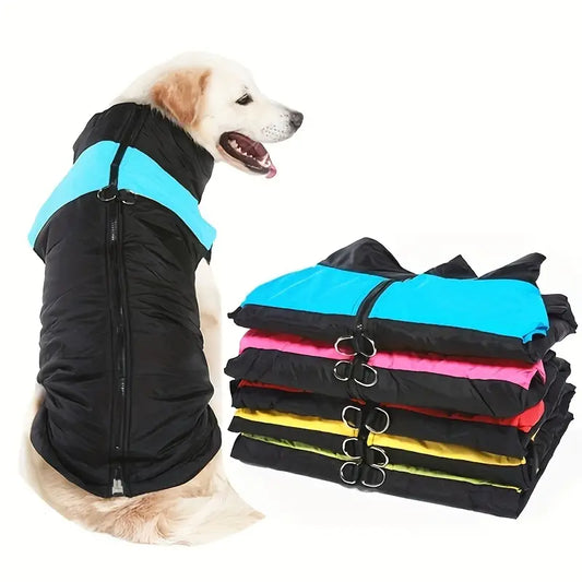 Cappotto impermeabile per cani con cerniera posteriore