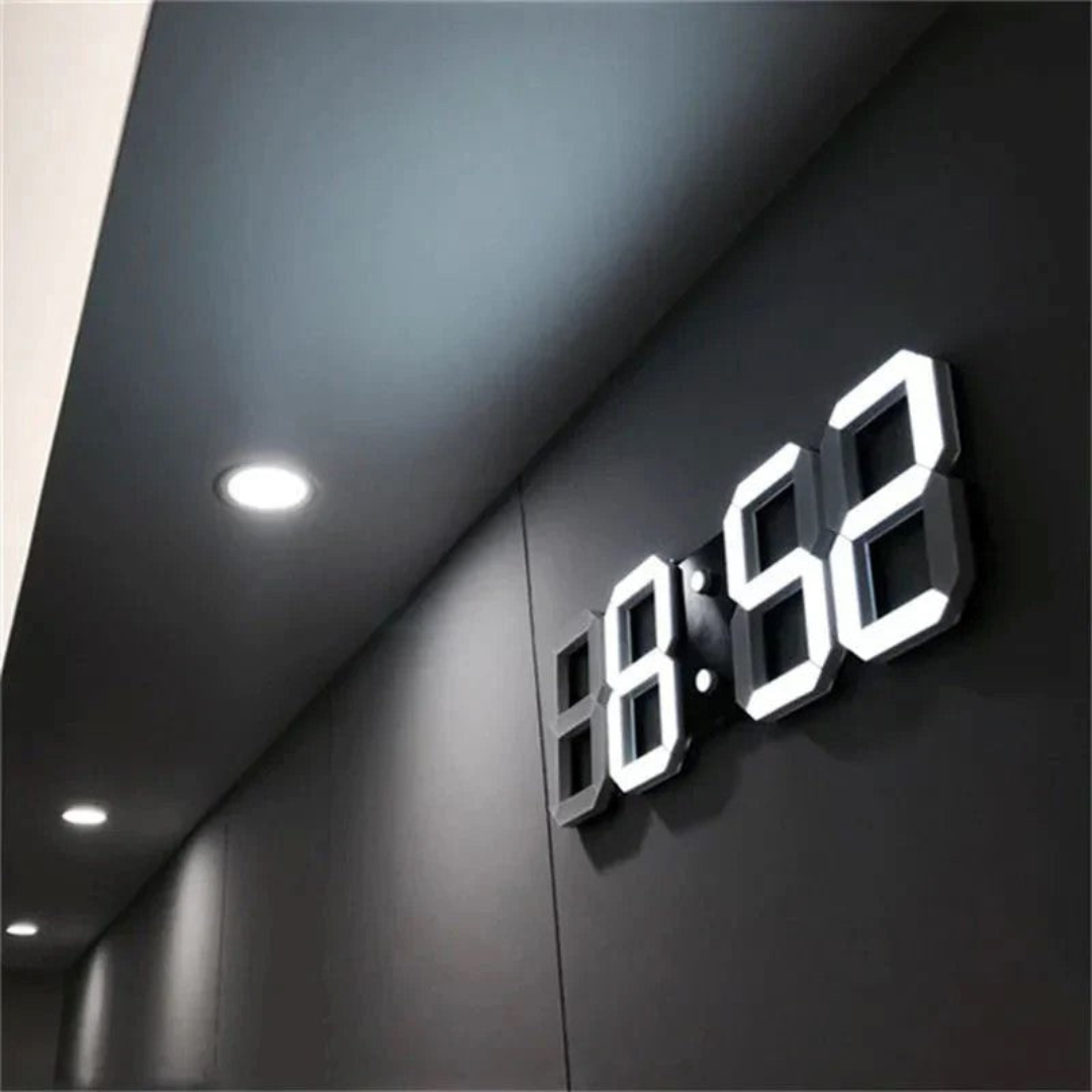 Nyvox - Orologio da Parete Digitale 3D a LED Moderno con Design Elegante e Display Orario Luminoso