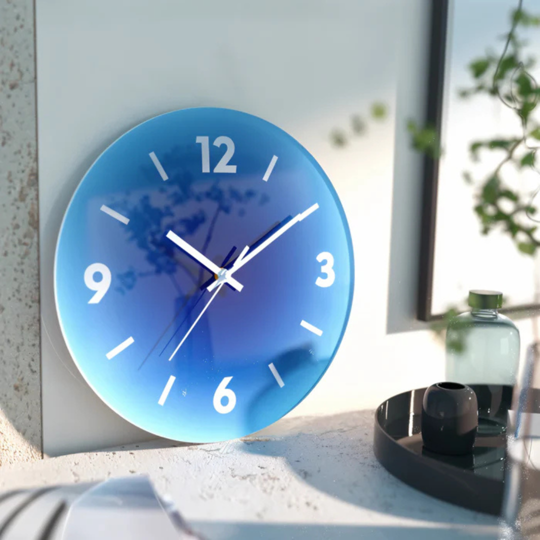 Elegante tramonto - Orologio da parete in vetro per un'atmosfera accogliente