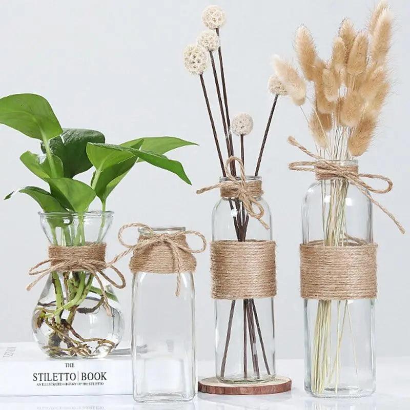 Vaso in vetro minimalista - elegante decorazione da tavolo