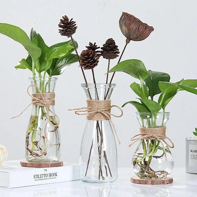 Vaso in vetro minimalista - elegante decorazione da tavolo