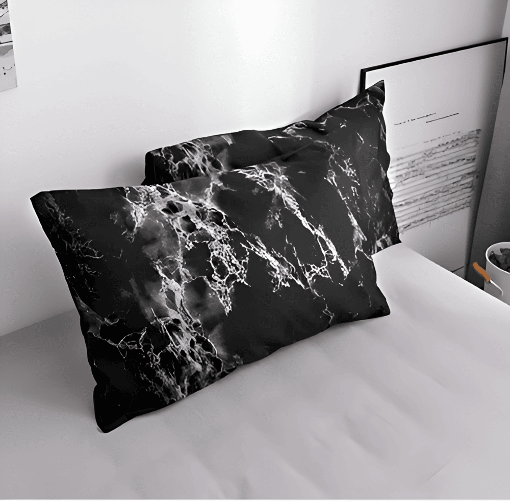 Set di biancheria da letto in marmo di lusso 155x220 cm – copripiumino e federe in morbida microfibra a 3 pezzi per il massimo comfort