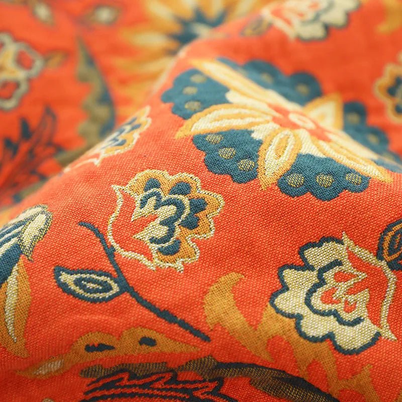 Elegante plaid jacquard boho in morbido cotone - Perfetto per atmosfere accoglienti