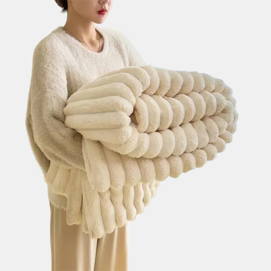 Coperta a Pile di Flanella a Righe per un Soggiorno Accogliente e Decorazione della Camera da Letto