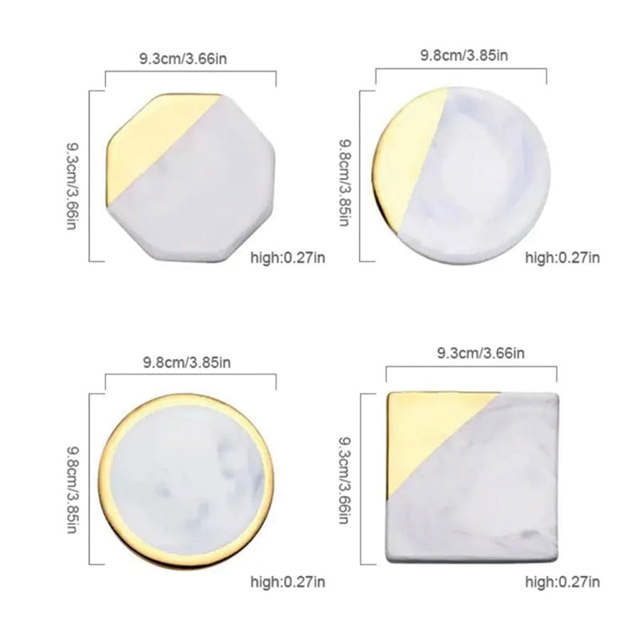 IvoraHome - Magnifico set di sottobicchieri in marmo avorio per un tocco di eleganza nel tuo interno
