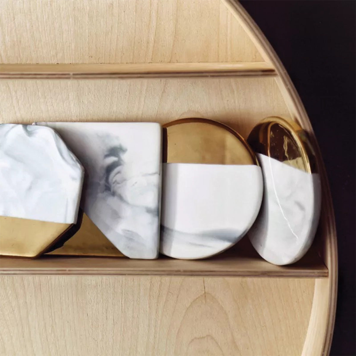 IvoraHome - Magnifico set di sottobicchieri in marmo avorio per un tocco di eleganza nel tuo interno