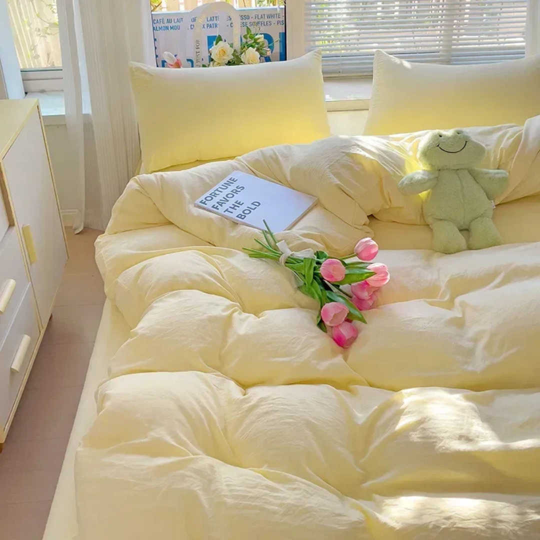 Biancheria da letto Cura Luxe 155x220 cm - Morbida, traspirante e elegante per il massimo comfort del sonno