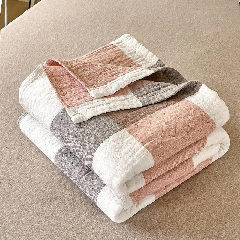 Trapunta giapponese leggera e traspirante a tre strati in cotone - Copriletto elegante e confortevole