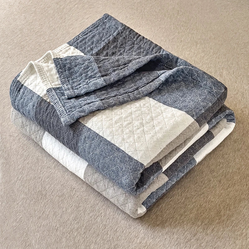 Trapunta giapponese leggera e traspirante a tre strati in cotone - Copriletto elegante e confortevole