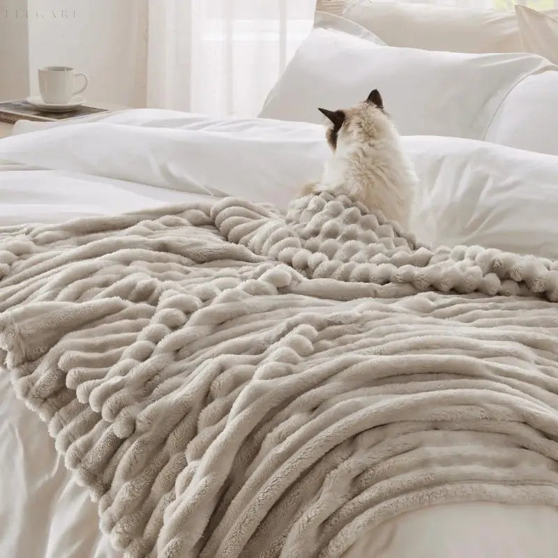 Coperta in pile super morbido Ultimate Comfort Luxe con finta pelle di pecora di alta qualità per abbracci caldi e un'atmosfera accogliente
