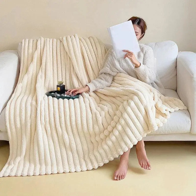 Coperta in pile super morbido Ultimate Comfort Luxe con finta pelle di pecora di alta qualità per abbracci caldi e un'atmosfera accogliente