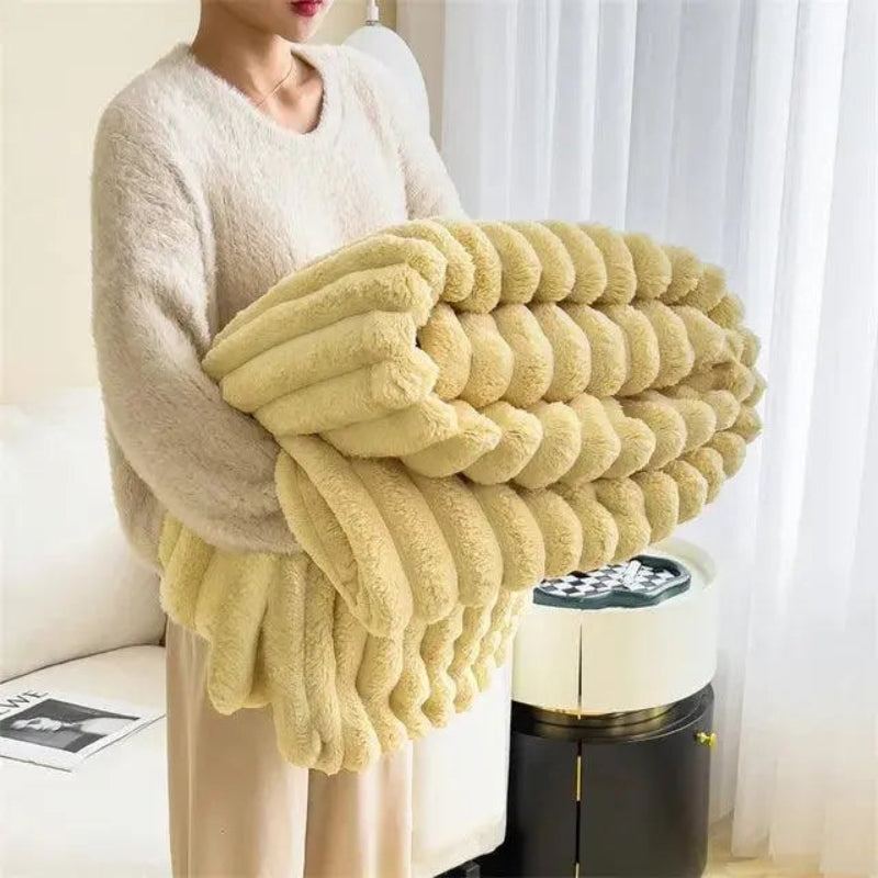 Coperta in pile super morbido Ultimate Comfort Luxe con finta pelle di pecora di alta qualità per abbracci caldi e un'atmosfera accogliente