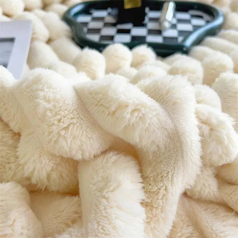 Coperta in pile super morbido Ultimate Comfort Luxe con finta pelle di pecora di alta qualità per abbracci caldi e un'atmosfera accogliente