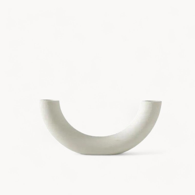 Vaso in ceramica bianca fatto a mano