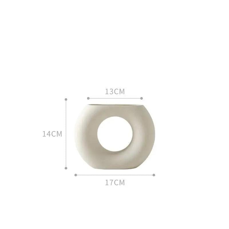 Vaso in ceramica bianca fatto a mano