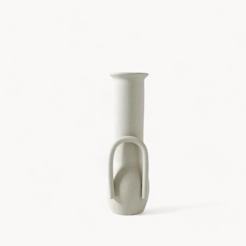 Vaso in ceramica bianca fatto a mano