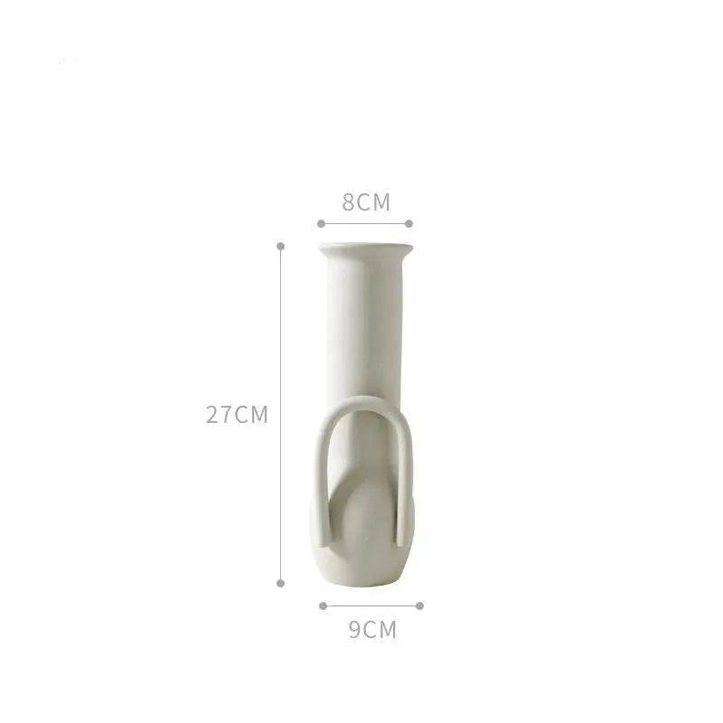 Vaso in ceramica bianca fatto a mano