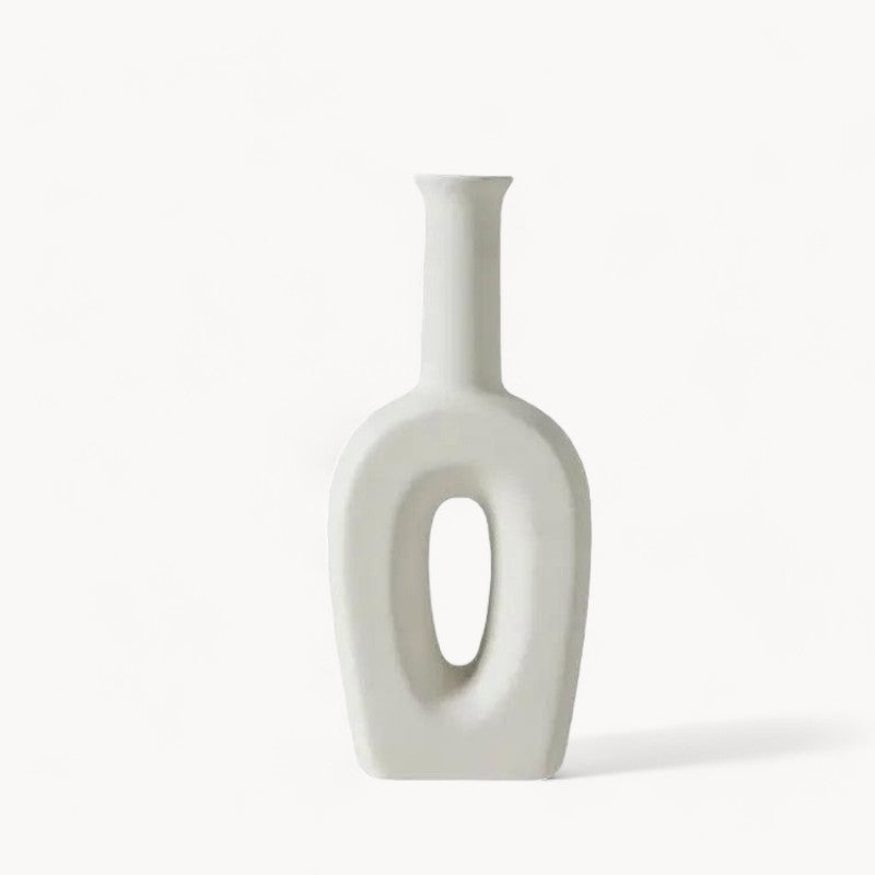 Vaso in ceramica bianca fatto a mano