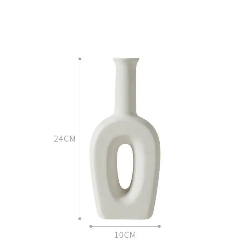 Vaso in ceramica bianca fatto a mano