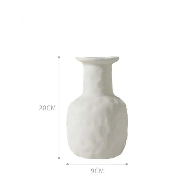 Vaso in ceramica bianca fatto a mano