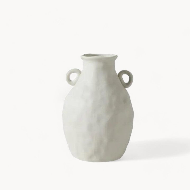 Vaso in ceramica bianca fatto a mano