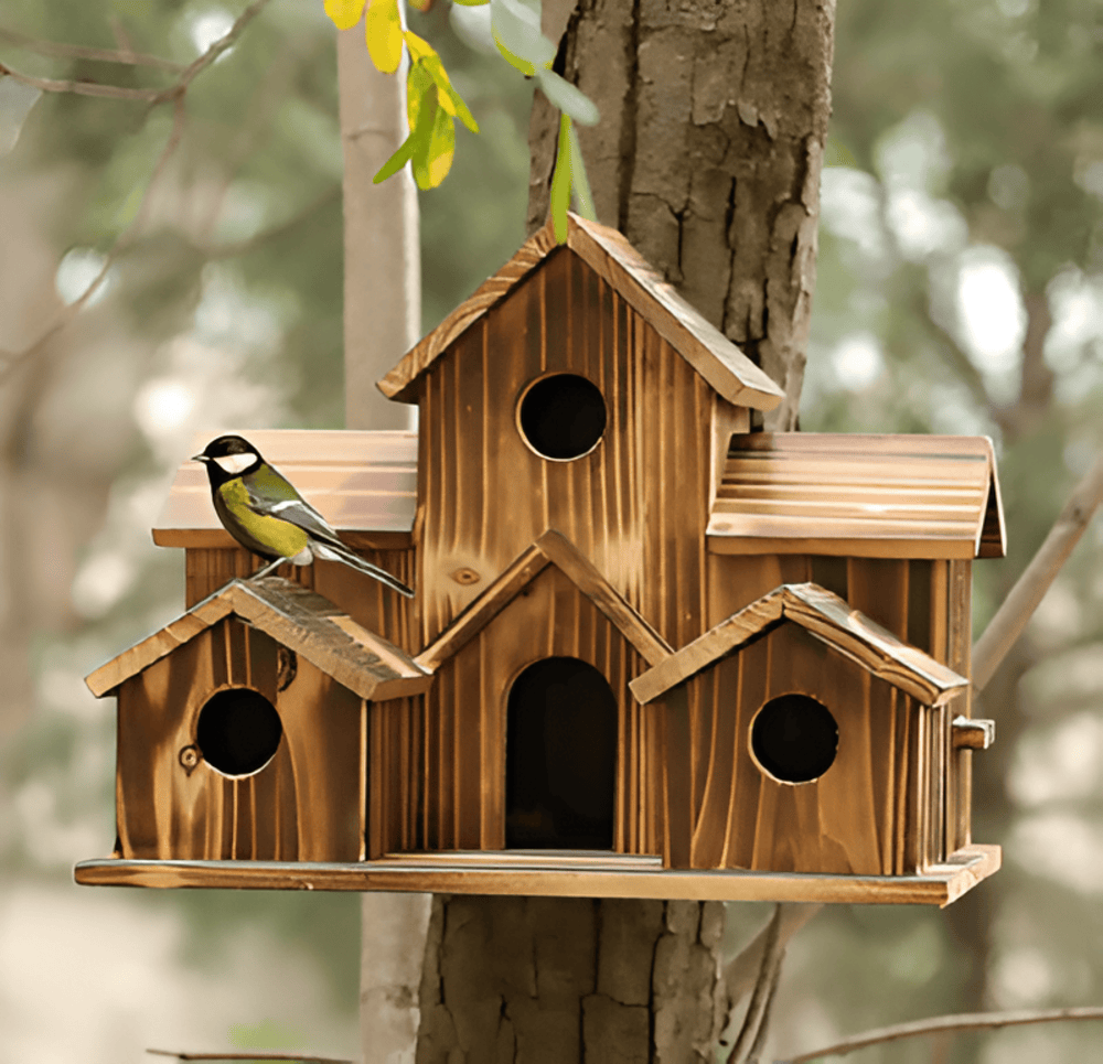 Sylion - Elegante Casetta per Uccelli in Legno per Esterni e Giardino