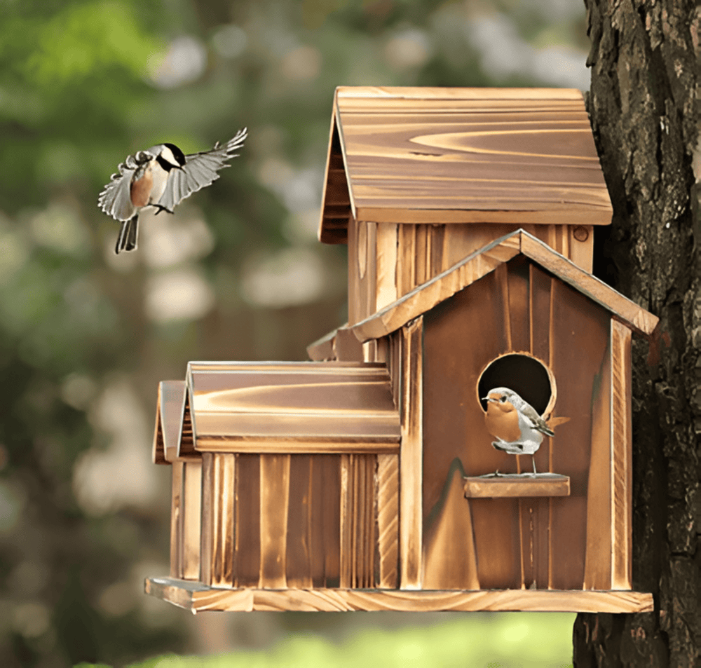 Sylion - Elegante Casetta per Uccelli in Legno per Esterni e Giardino