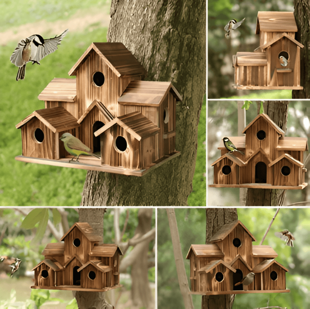 Sylion - Elegante Casetta per Uccelli in Legno per Esterni e Giardino