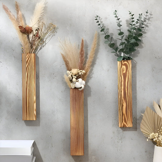 Nysaelle Vaso da Parete in Legno - Elegante Mensola Rettangolare per Piante 30 cm per Giardino o Decorazione d'Interni alla Moda