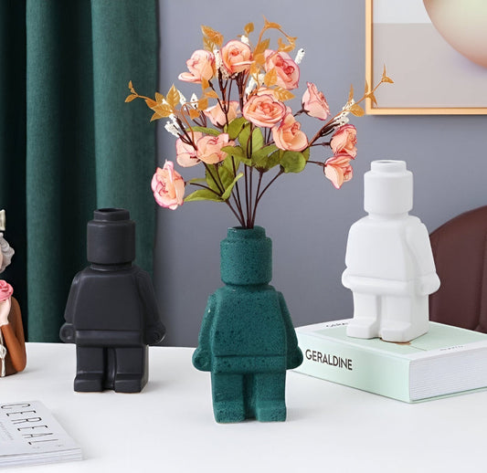 Larissa - Vaso Intrecciato per Piante dal Design Robotico Moderno per un Tocco Unico al Giardino
