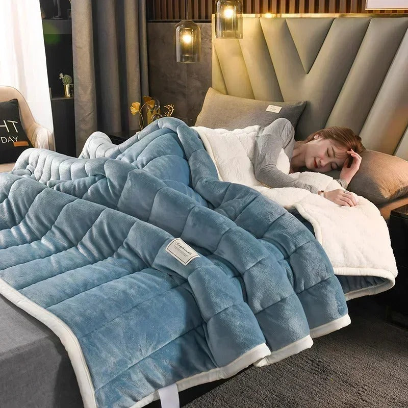 Coperta di pile di corallo morbido di lusso – Plaid caldo e accogliente in flanella per autunno e inverno