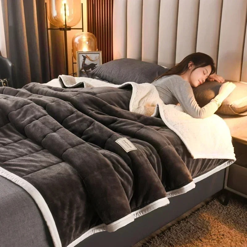 Coperta di pile di corallo morbido di lusso – Plaid caldo e accogliente in flanella per autunno e inverno