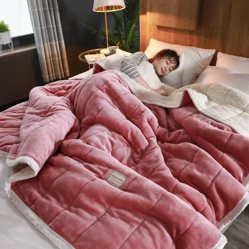 Coperta di pile di corallo morbido di lusso – Plaid caldo e accogliente in flanella per autunno e inverno