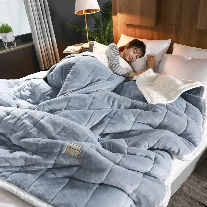Coperta di pile di corallo morbido di lusso – Plaid caldo e accogliente in flanella per autunno e inverno