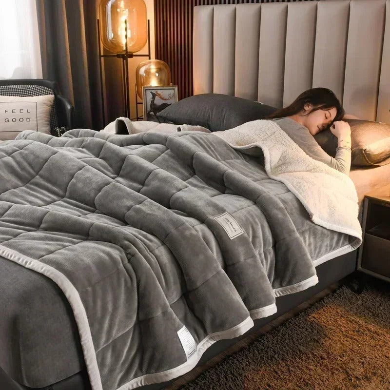 Coperta di pile di corallo morbido di lusso – Plaid caldo e accogliente in flanella per autunno e inverno