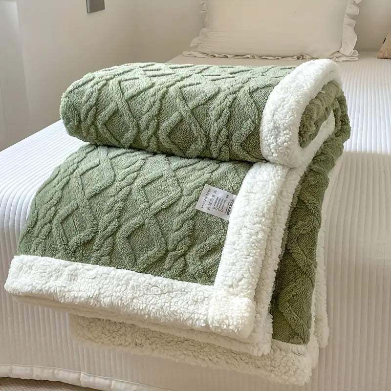 Coperta in pile Sherpa morbido - Piumone reversibile di lusso per calore e comfort a casa e all'aperto