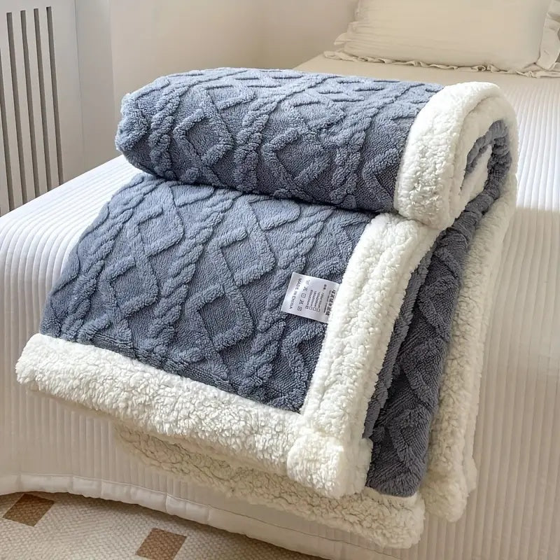 Coperta in pile Sherpa morbido - Piumone reversibile di lusso per calore e comfort a casa e all'aperto