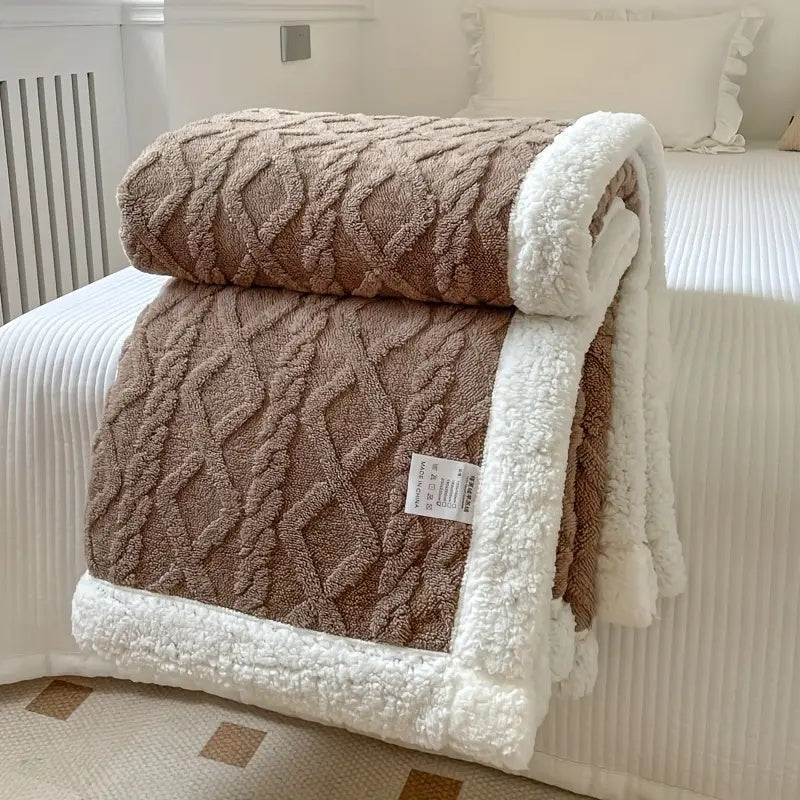 Coperta in pile Sherpa morbido - Piumone reversibile di lusso per calore e comfort a casa e all'aperto