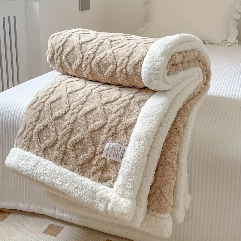 Coperta in pile Sherpa morbido - Piumone reversibile di lusso per calore e comfort a casa e all'aperto