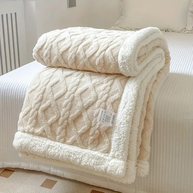 Coperta in pile Sherpa morbido - Piumone reversibile di lusso per calore e comfort a casa e all'aperto