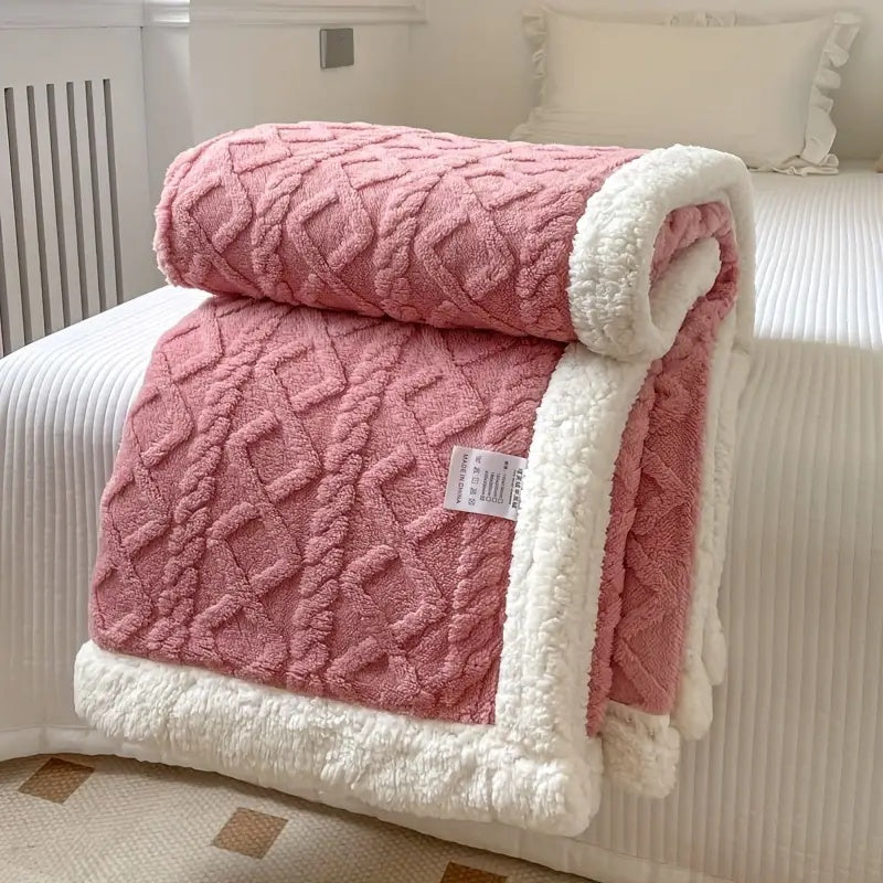 Coperta in pile Sherpa morbido - Piumone reversibile di lusso per calore e comfort a casa e all'aperto