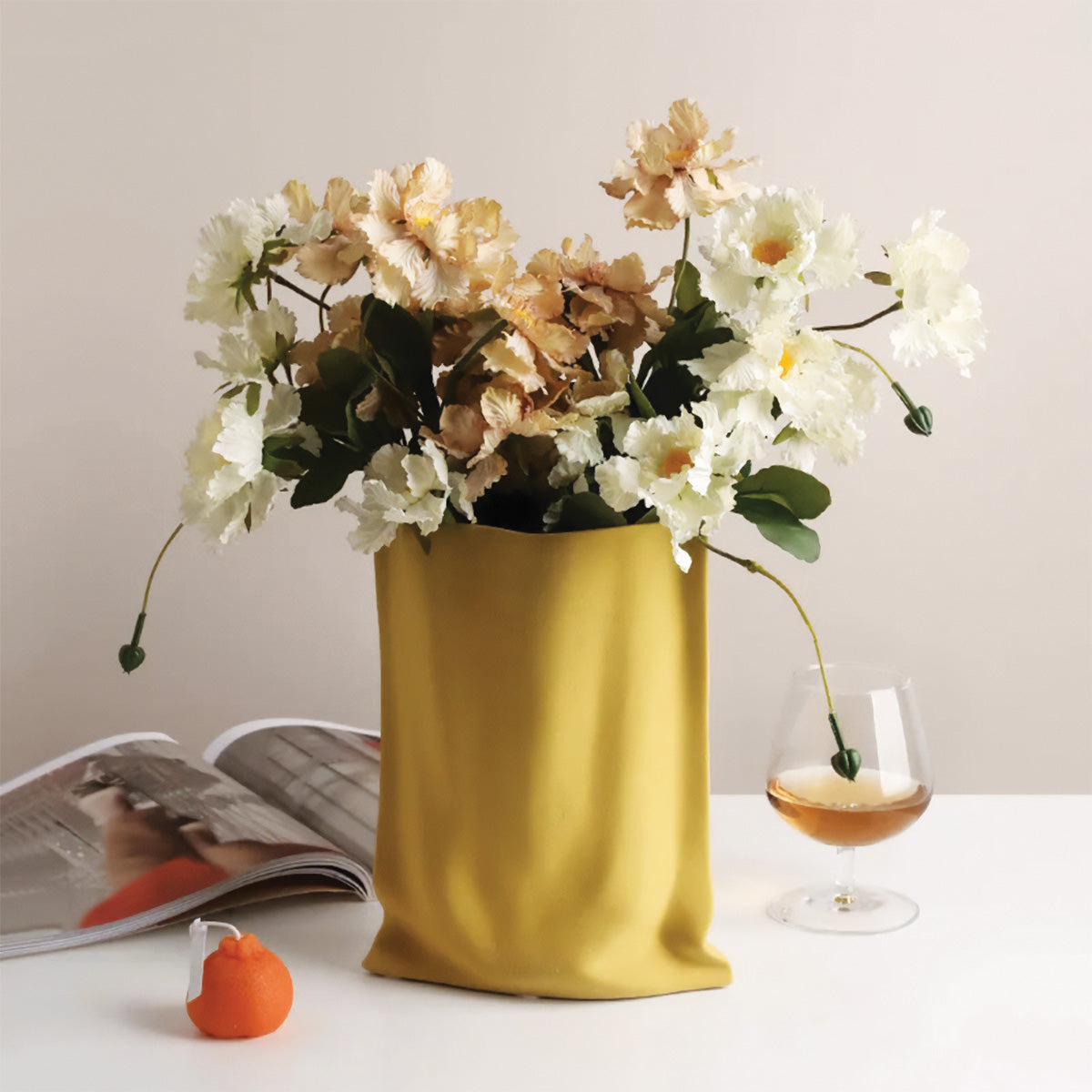 Elegante vaso a fiori plissettato | Decorazione contemporanea perfetta per tutte le tue stanze