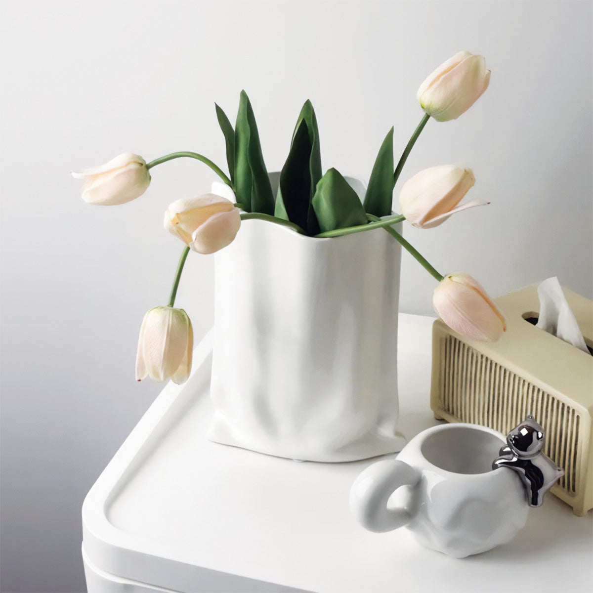 Elegante vaso a fiori plissettato | Decorazione contemporanea perfetta per tutte le tue stanze