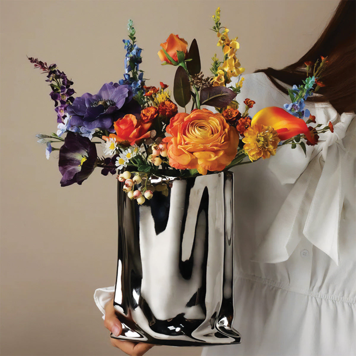 Elegante vaso a fiori plissettato | Decorazione contemporanea perfetta per tutte le tue stanze