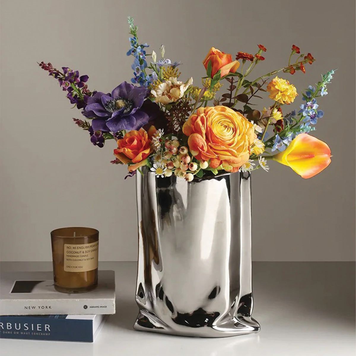 Elegante vaso a fiori plissettato | Decorazione contemporanea perfetta per tutte le tue stanze