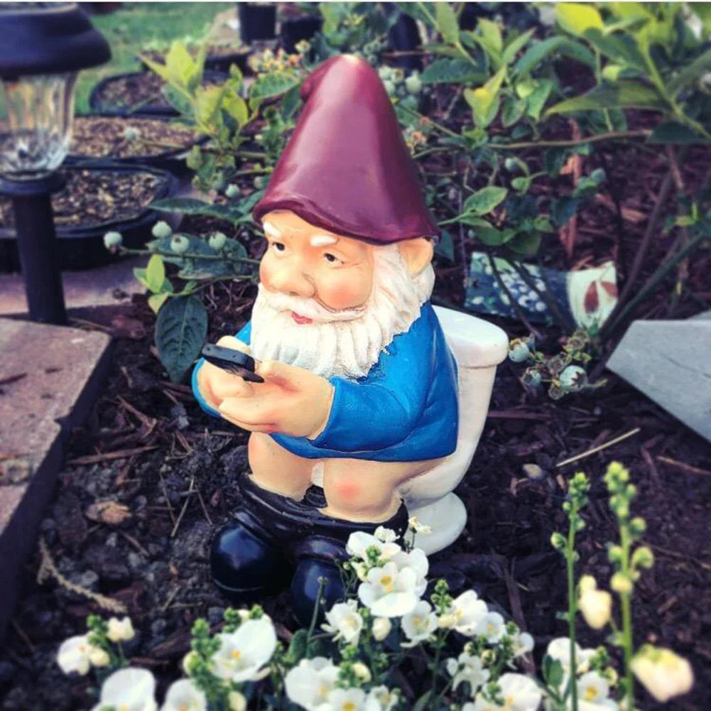 Sylpha - Carina Miniatura Gnomo da Giardino in Resina per Decorazione da Giardino Divertente e Umoristica