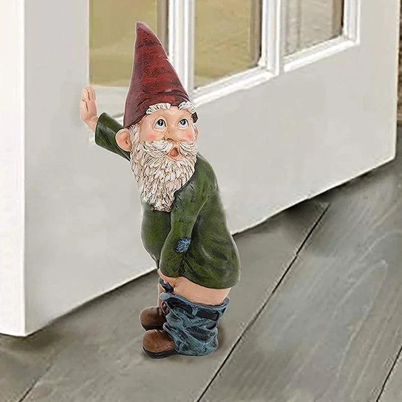 Casta - Figurina Gnomo Creativo in Resina con Elegante Barba Bianca
