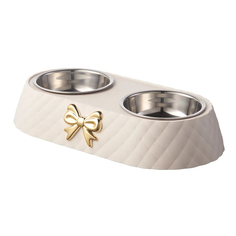 Set di ciotole di lusso in acciaio inox per cibo e acqua per la cura elegante degli animali domestici