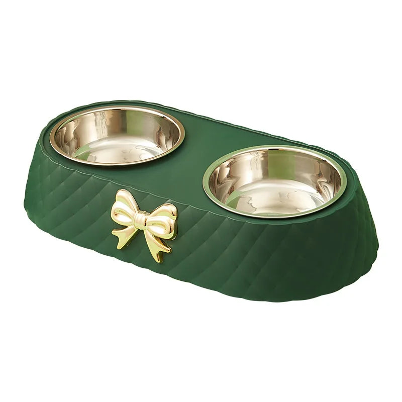 Set di ciotole di lusso in acciaio inox per cibo e acqua per la cura elegante degli animali domestici